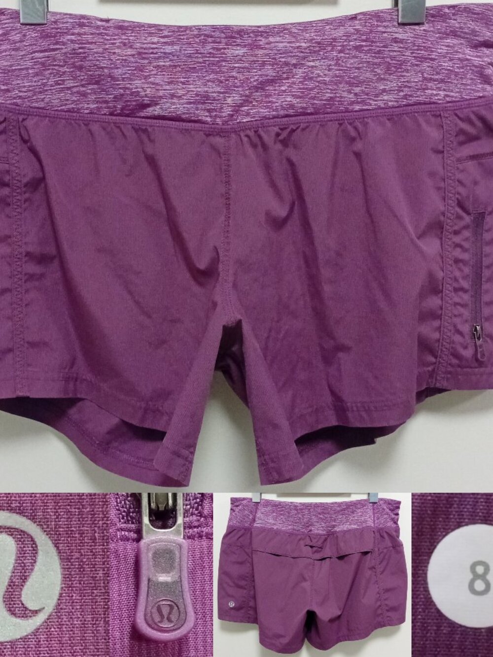 Lululemon All Sport Short Heathered Dew Berry Luxtreme Swift Size 8 Medium